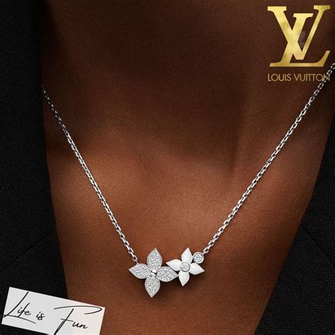 louis vuitton necklace silver and gold|Louis Vuitton necklace with diamond.